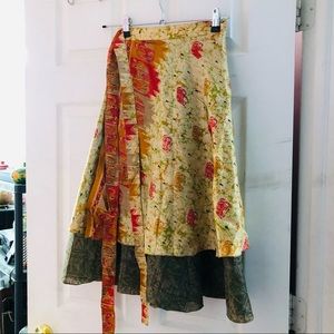 Skirts 100% silk wrap around